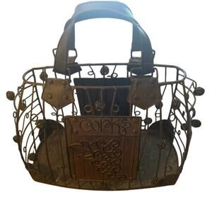 GUC Metal 'Corks' Holder Grape Design Purse Handbag Pocketbook 10"x10"
